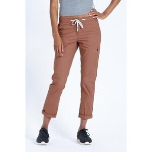 Vuori Women's Ripstop Canyon Cargo Pants Rust Orange Drawstring‎ Pockets Medium